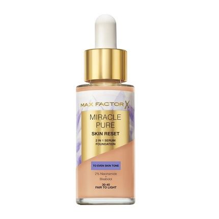 Max Factor Miracle Pure Foundation With Serum For Face 30-40 Fair To Light 30Ml