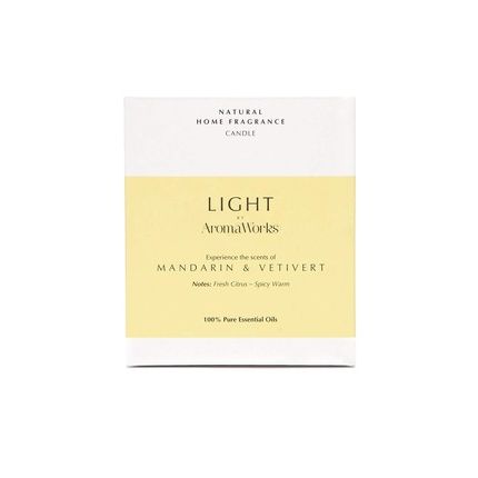 Aromaworks - Light Candle - Mandarin And Vetivert - Natural Home Fragrance