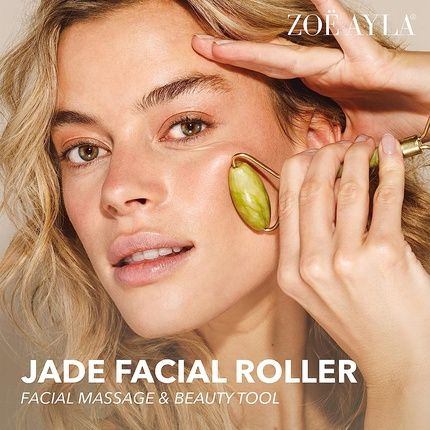 Zoe Ayla Luxurious Facial Jade Crystal Roller Green