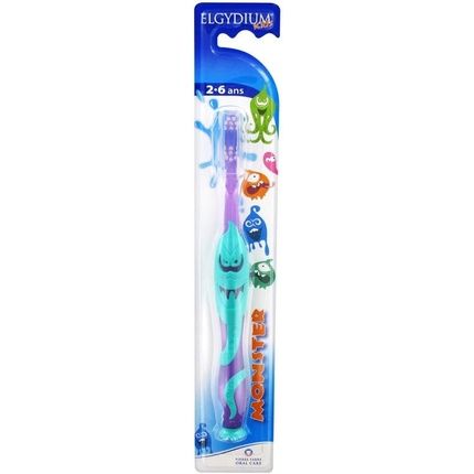 Elgydium Children'S Toothbrush Limited Edition Monster Purple And Green