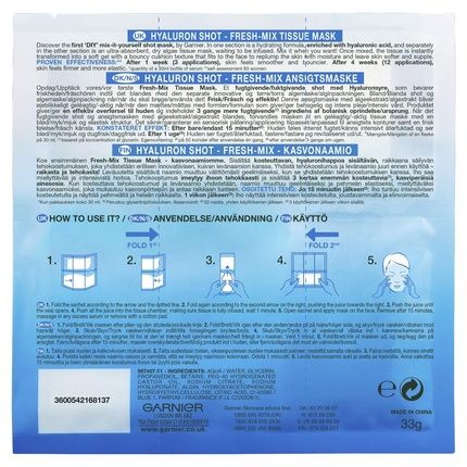 Garnier Fresh Mix Hyaluronic Acid Face Mask 40Ml
