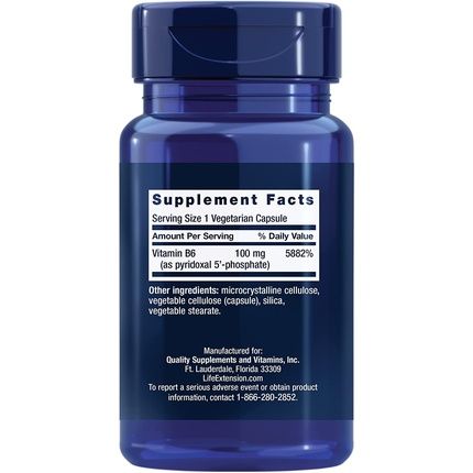 Life Extension Pyridoxal 5'-Phosphate (P-5-P) 100Mg 60 Veg Capsules