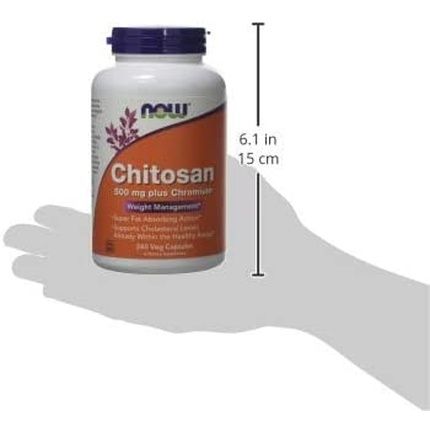 Now Foods Chitosan Plus Chromium Capsules 500Mg 240 Count - Image 3