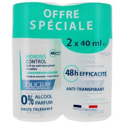 Ducray Hidrosis Control Roll-On Anti-Perspirant 40Ml - Pack Of 2