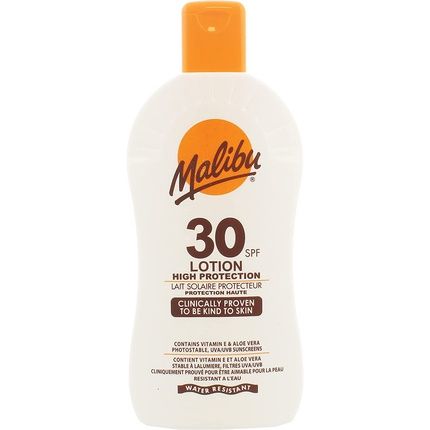 Malibu Sun Spf 30 Lotion High Protection Sun Cream With Vitamin E And Aloe Vera 400Ml