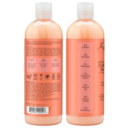 Shea Moisture Coconut & Hibiscus Curl & Shine Shampoo With Shea Butter, Coconut Oil, And Vitamin E - Family Size 16 Fl Oz