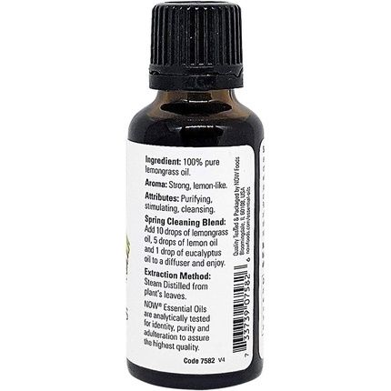 Now Foods 100% Pure Lemongrass Essential Oil 1Oz 29.6Ml - Image 3