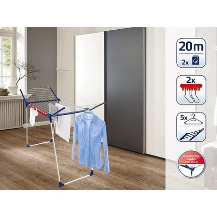 مجفف Leifheit القائم Pegasus 200 Solid مع طول تجفيف 20 متر لمدة 2