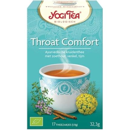 Yogi Teas Ayurvedic Organic Ancient Herbal Formula Throat Comfort 17 Bags