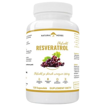 Natural Herbs Resveratrol Dietary Supplement 120 Capsules