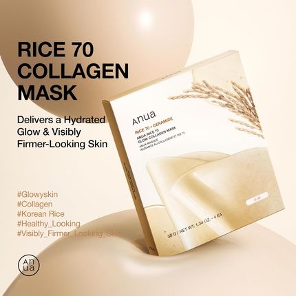 Anua Rice 70 Glow Collagen Overnight Face Mask For Glass Skin With Ceramide