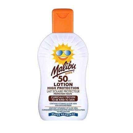 Malibu Kids High Protection Water Resistant Spf 50 Sun Screen Lotion 200Ml