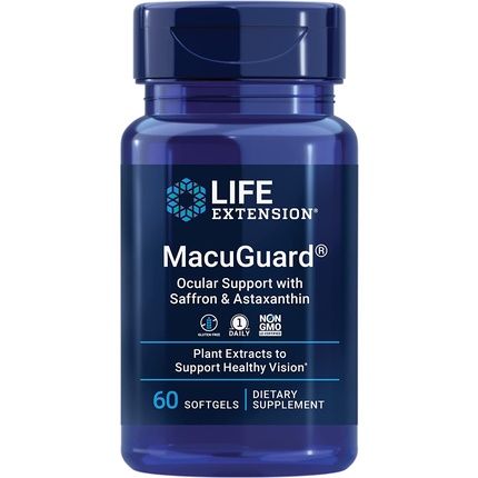 Life Extension Macuguard Ocular Support With Saffron & Astaxanthin 60 Softgels