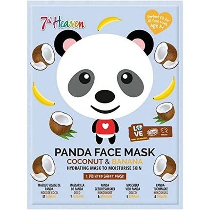 7Th Heaven Panda Face Sheet Mask With Coconut And Banana To Hydrate And Moisturize Skin