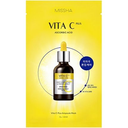 Missha Brightening Face Mask With Vitamin C Vita C Plus Ampoule Mask 27 G