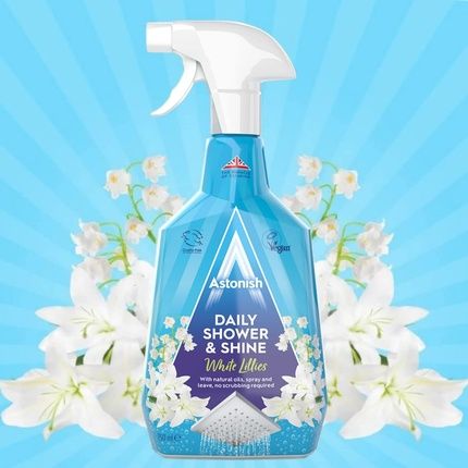 Astonish Daily Shower And Shine Vegan Cruelty-Free Shower Spray 750Ml White Lilies