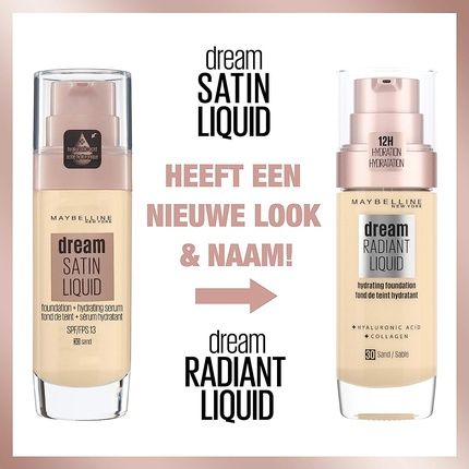 Maybelline Dream Radiant Liquid Hydrating Foundation With Hyaluronic Acid And Collagen 21 Nude