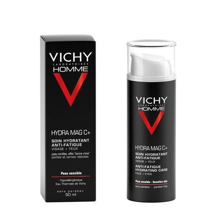Vichy Homme Hydra Mag C Antifatigue Moisturizing Treatment For Face And Eyes 50Ml
