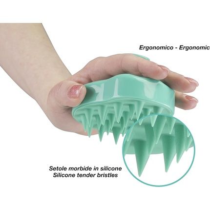 Beper Scalp Massager Silicone Hair Brush For Shampoo And Head Massage Teal - Image 3