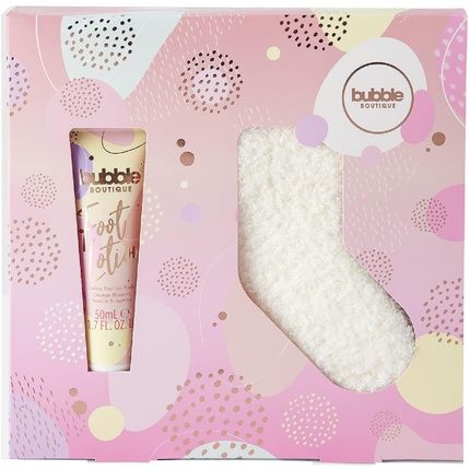 Style & Grace Bubble Boutique Sock Gift Set 50Ml Foot Lotion + 1 Pair Of Socks - Eco Packaging