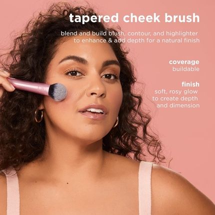 Real Techniques Tapered Cheek Makeup Brush For Blush, Highlighter, Or Loose Powder - Image 3