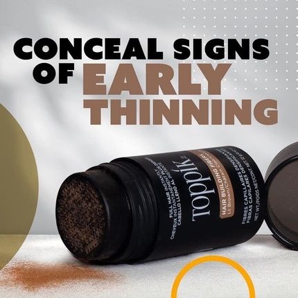 Toppik Hair Building Fibres Powder Light Brown For Thicker-Looking Hairline Crown And Beard Instant Thinning Concealer For Men And Women 12G