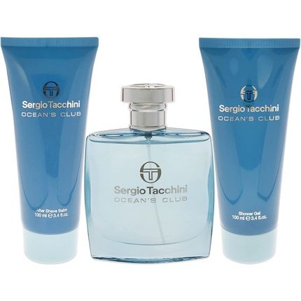 Sergio Tacchini Ocean Club Gift Set Eau De Toilette 100Ml Shower Gel 100Ml Aftershave Balm 100Ml