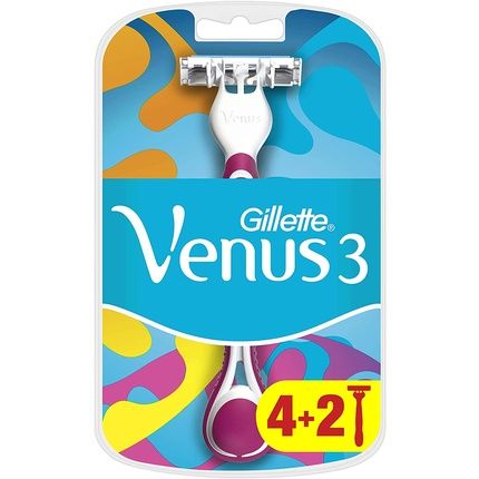 Gillette Venus Disposable Women'S Razor With 3-Blade System 6 Razor Blades - Pack Of 6