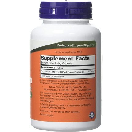 Now Foods Bromelain Vegetarian Capsules 500Mg 120 Count
