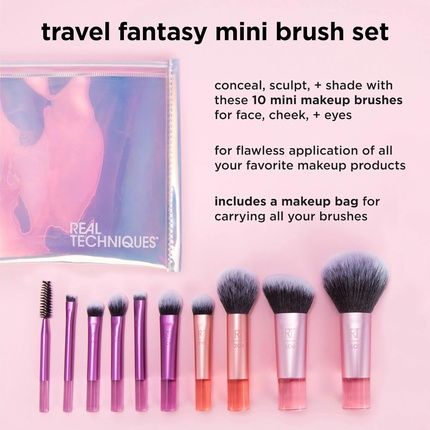 Real Techniques Travel Fantasy Mini Brush Kit Makeup Brushes For Eyeshadow