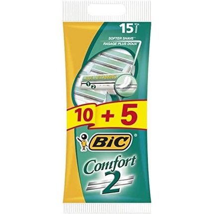 Bic Comfort 2 Disposable Razors For Men 15 Pcs
