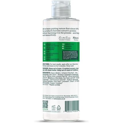 Faith In Nature Aloe Vera Conditioner Rejuvenating Vegan Cruelty Free No Sls Or Parabens 400Ml