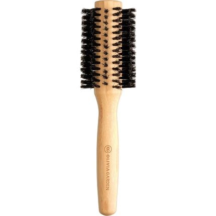 Olivia Garden Bamboo Touch Brush Eco-Conscious Round Bamboo Blowout Hair Brush With 100% Boar Bristles 30Mm