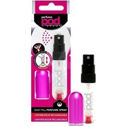 Travalo Pod Pure Perfume Atomizer Genie-S Refillable System Travel Tsa Approved Reusable And Airtight Easy-Fill Mini Pump Sprayer Lightweight Clear Body Fun Colorful Lid Hot Pink 0.17Oz