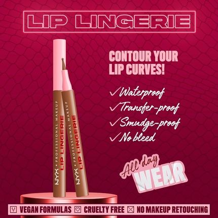 Nyx Professional Makeup Liner Lip Stain Lip Lingerie Seamless All Day Stain