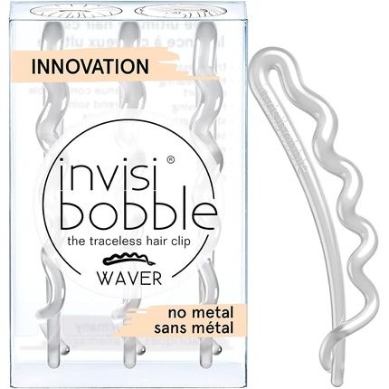 Invisibobble Waver Traceless Strong Hold Hair Clip Crystal Clear White 0.05Kg
