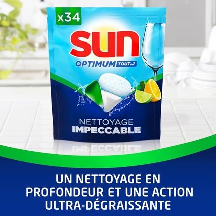 Sun Optimum Dishwasher Tablets All In 1 34 Capsules Lemon - Image 3