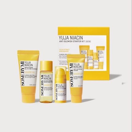 Some By Mi Yuja Niacin Anti Blemish Starter Kit Cleanser 1.01 Oz Toner 1.01 Oz Serum 0.33 Oz Cream 0.70 Oz
