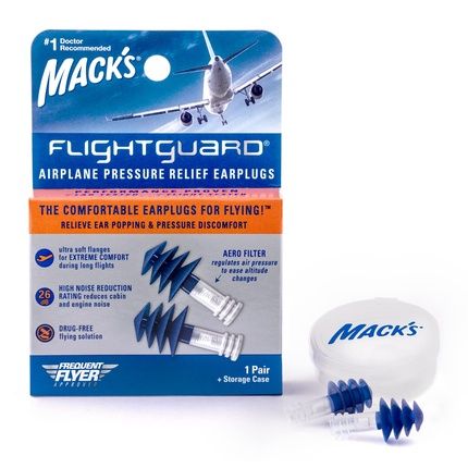 Mack's Flightguard Airplane Pressure Relief Earplugs 26dB NRR