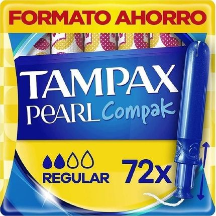 Tampax Compak Pearl Tampons With Applicator Regular Eco Size 72 Individual Pockets Light To Medium Flux 3X Comfort With Soft Applicator Motionfit Technology Soft Veil