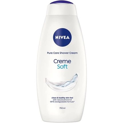 Nivea Care Shower Creme Soft 750Ml Caring Shower Body Cream With Almond Oil Moisturising Shower Gel Body Wash Skin Moisturiser