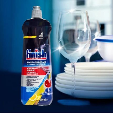 Finish Rinse Aid Lemon 800Ml Shine & Protection For Dishes & Glasses