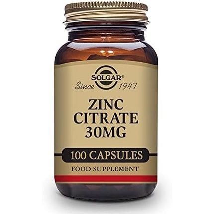 Solgar Zinc Citrate 30Mg 100 Vegetable Capsules