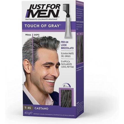 Just For Men T45 Touch Of Grey Hair Color Dark Brown 40G - Image 3
