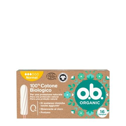 Ob Organic Normal Tampons By Johnson & Johnson 16 Count