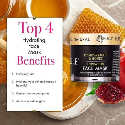 Mielle Organics Pomegranate & Honey Hydrating Face Mask 3.5 Ounce - Image 3