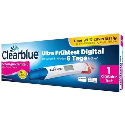 نتائج اختبار الحمل الرقمي المبكر Clearblue Ultra قبل 6 أيام - دقة تزيد عن 99%