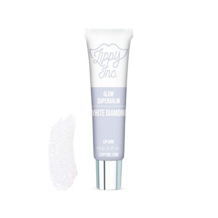 Lippy Inc. Glow White Diamond Superbalm Glossy Lip Balm With Avocado Oil, Argan Oil, And Macadamia Oil