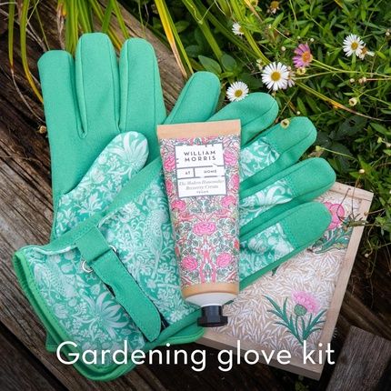 William Morris Hand Recovery Balm 100Ml And Gardening Gloves In Wooden Box - Image 3