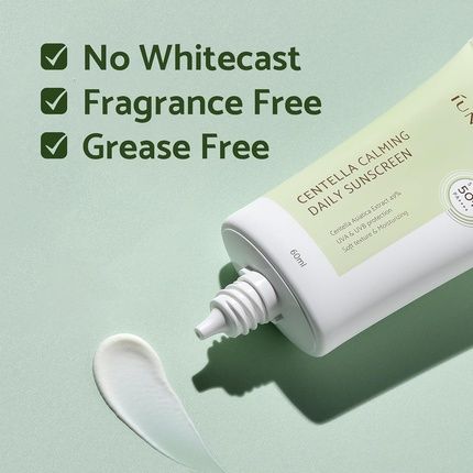Iunik Centella Calming Vegan Moisture Spf 50+ Pa++++ Non-Sticky Light-Weight Daily Sunscreen Reef-Safe Matte-Finish 2 Oz Beta-Glucan - Image 3
